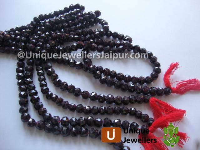 Garnet Faceted Rose Cut Beads